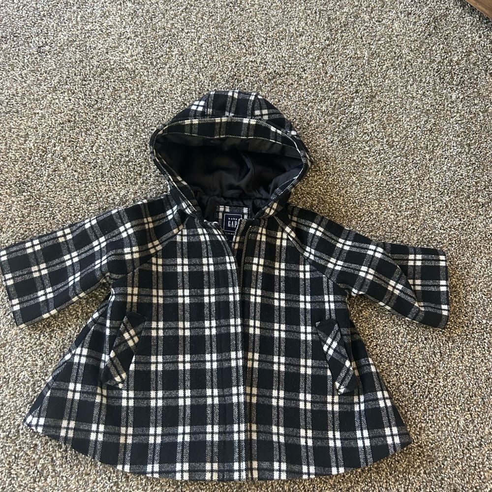 GAP Black and White Checkered Kids Cape